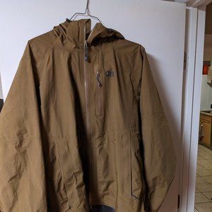 Outdoor Research Foray Jacket, Men's XL Coyote Brown, Gore-tex shell/rain jacket